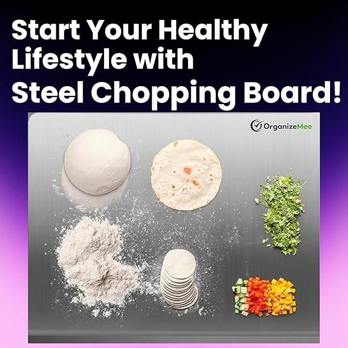 Stainless Steel Chopping Board (35x31cm) Package Contains : It has 1 Piece of Material