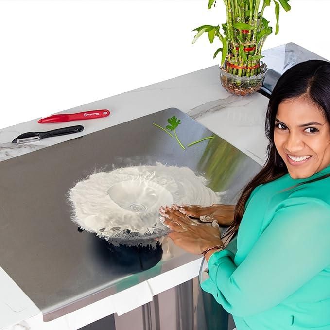 Stainless Steel Chopping Board (35x31cm) Package Contains : It has 1 Piece of Material